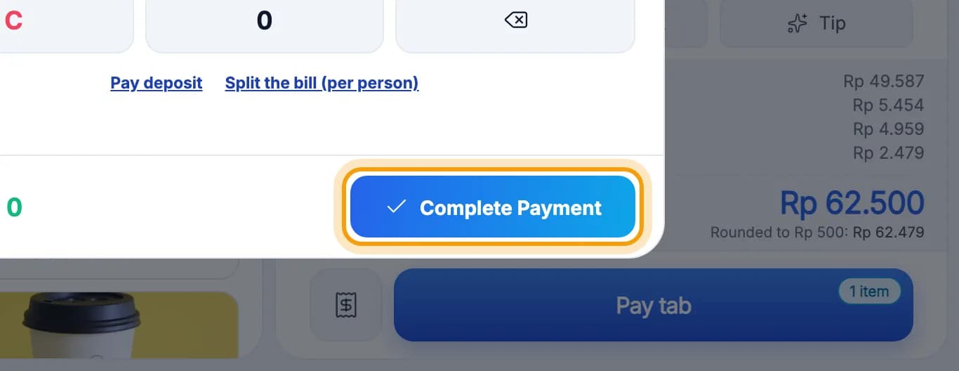 Complete Payment button ringed