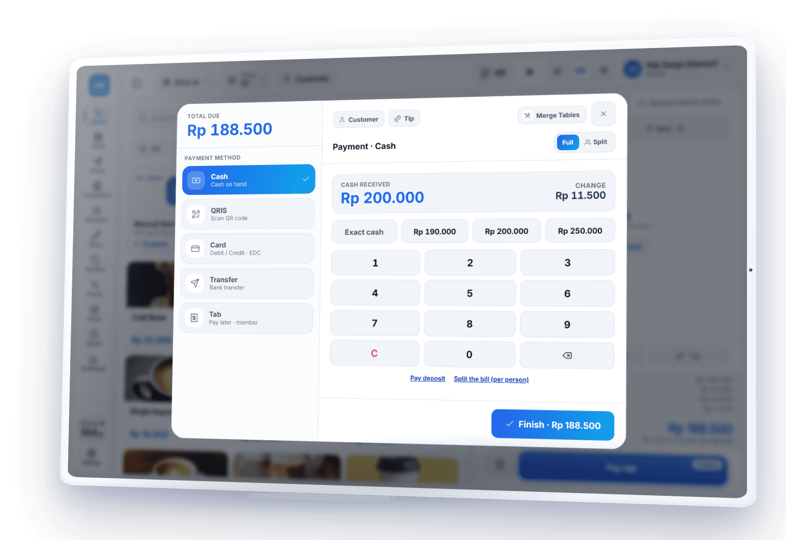PIKaPOS payment screen: big buttons and a short flow