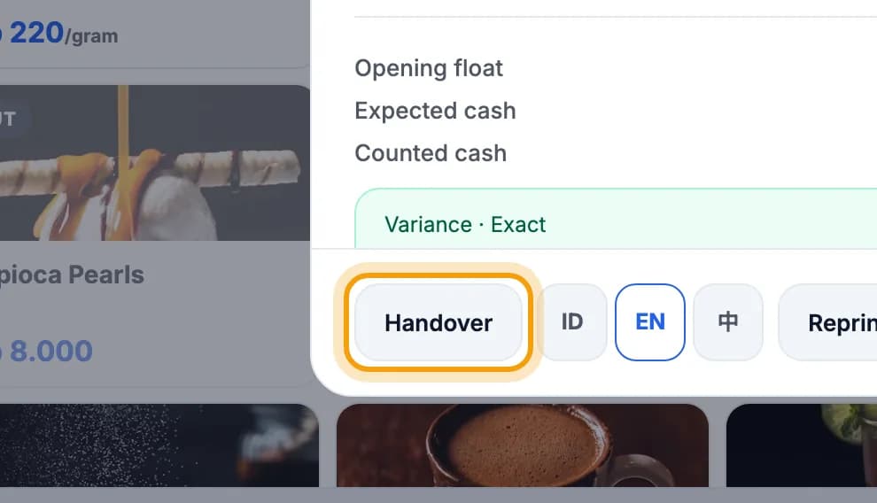 Handover button ringed