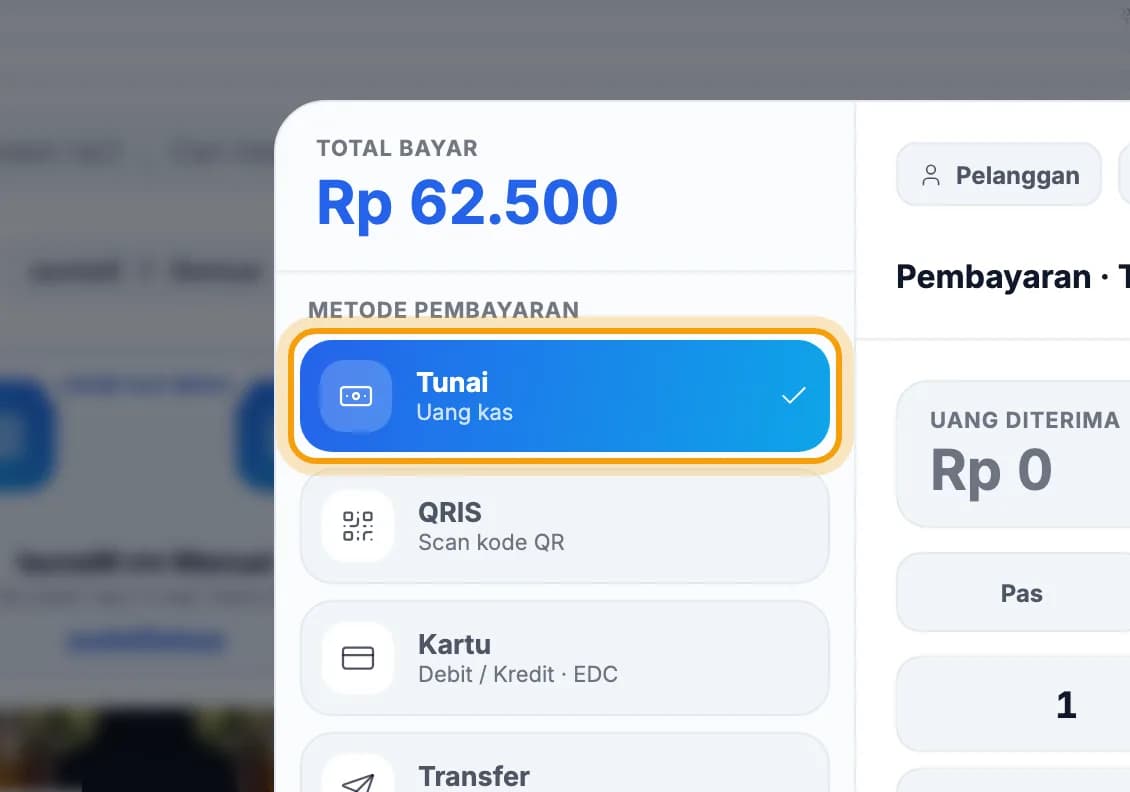 Daftar metode pembayaran, Tunai disorot